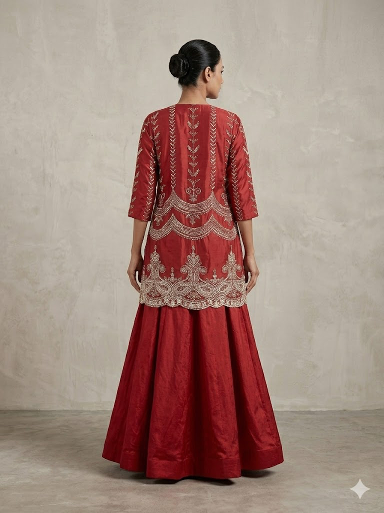 Embellished Red Lehnga