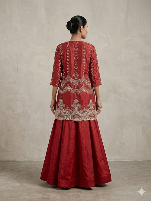 Embellished Red Lehnga