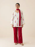 WHITE RED VIRAL KURTI SET