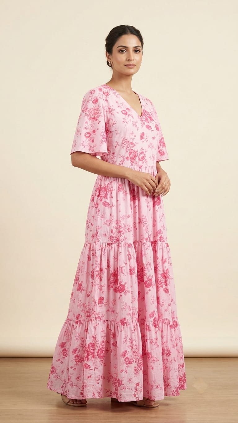 PINK TIERED DRESS