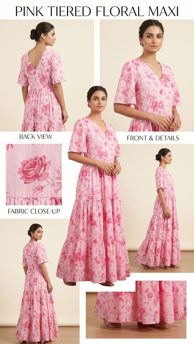 PINK TIERED DRESS