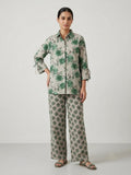 GREEN FLORAL BLOCK PRINT CORD SET