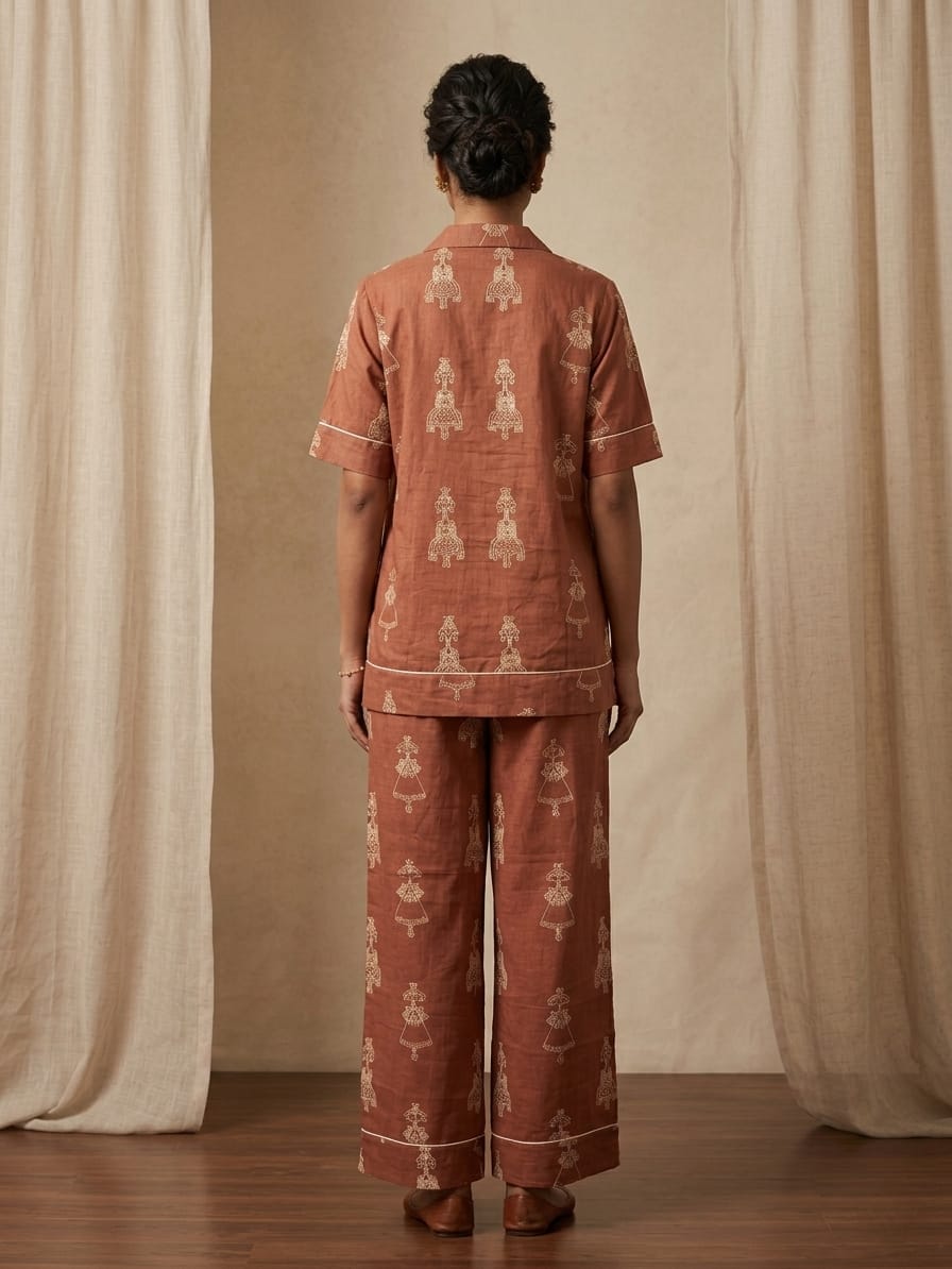 RUST BROWN HERITAGE MOTIF SET