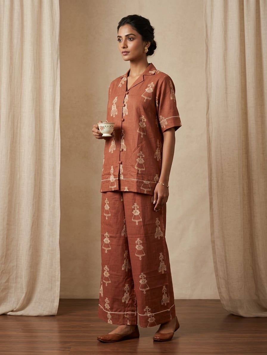 RUST BROWN HERITAGE MOTIF SET